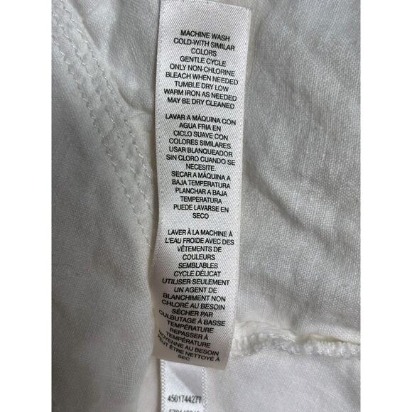 Chico's 100% Linen Blazer Jacket Womens Size 1 US 8 Ivory One Button Casual - Picture 5 of 8